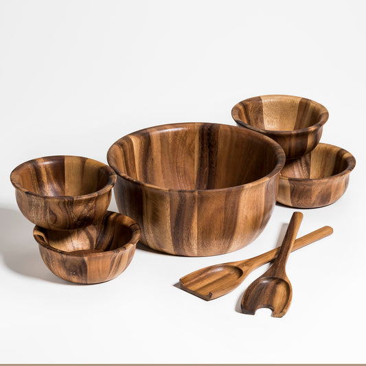 Exquisite Large Salad Bowl's with servers & 4 Individuals